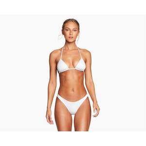NEW VITAMIN A california high leg bikini bottom in white ecotex